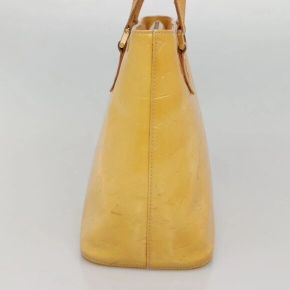 LOUIS VUITTON Monogram Vernis Houston Hand Bag Lime Yellow M91055 LV Auth 131741 - Picture 3 of 16